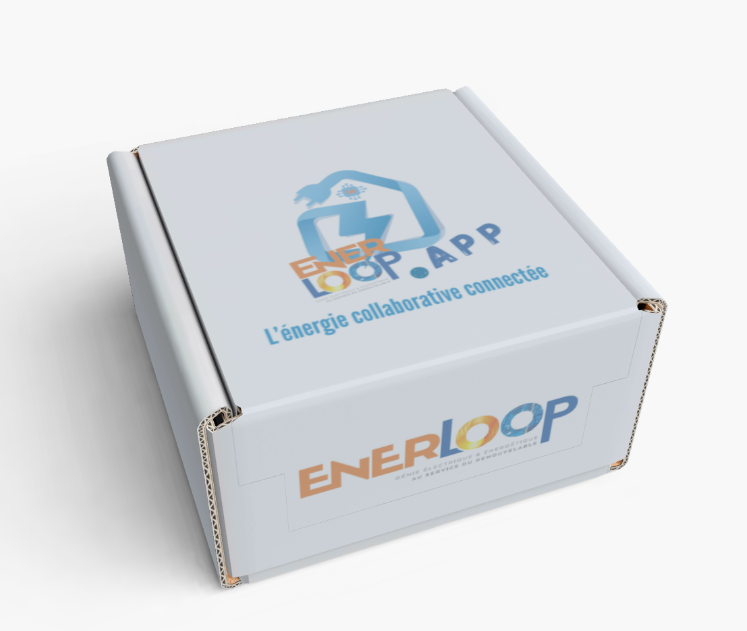 Boîte en carton ENERLOOP.APP avec marquage ENERLOOP