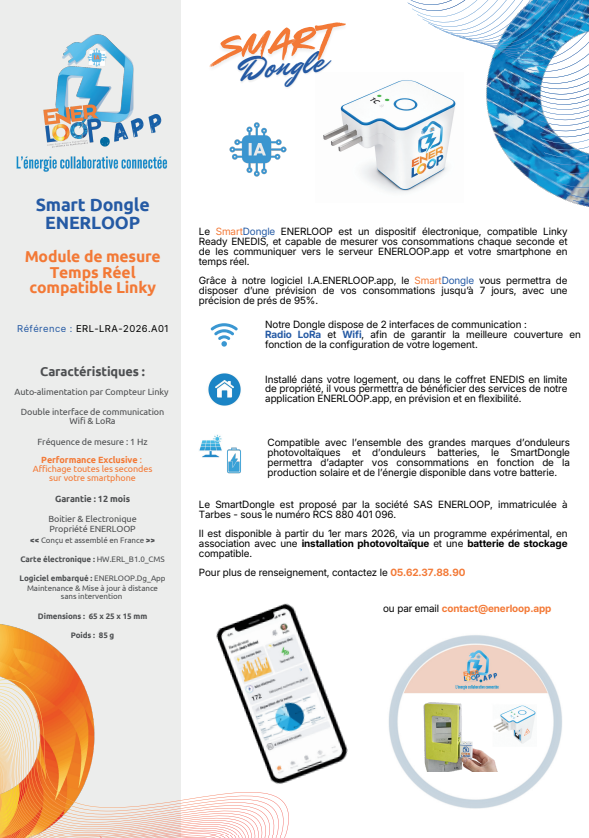 Fiche SmartDongle d’origine, extraite de la présentation ENERLOOP